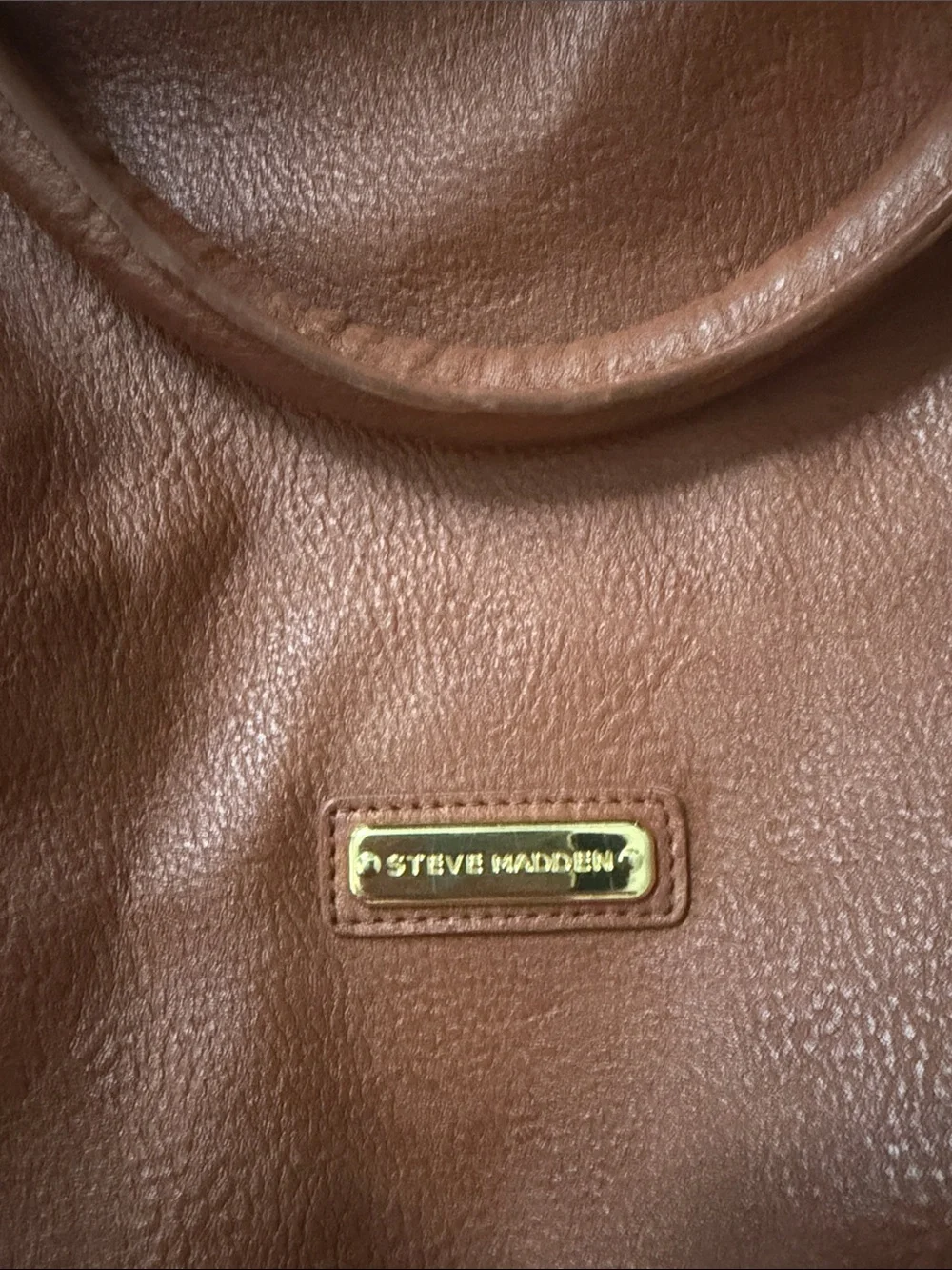 Steve Madden Brown Faux Leather Slouch Bag